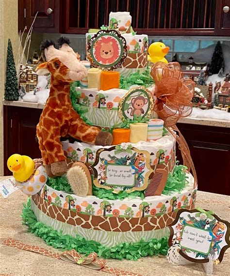 diaper cake jungle|jungle diaper cake ideas.